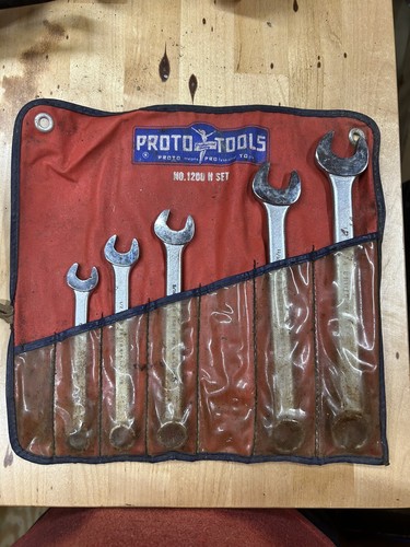 Vtg Proto Tools 1200 Wrench Set in Pouch Flying Lady 1214,1216,1218,1222,1224 - Picture 3 of 8