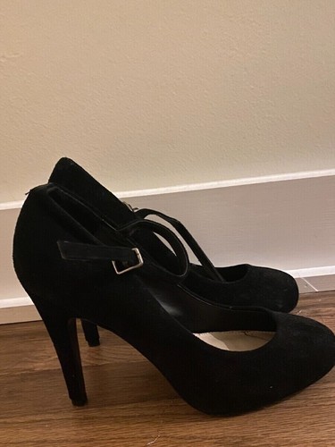 Steve Madden Realize Hidden Platform Suede Maryjane - Black, Size 7.5