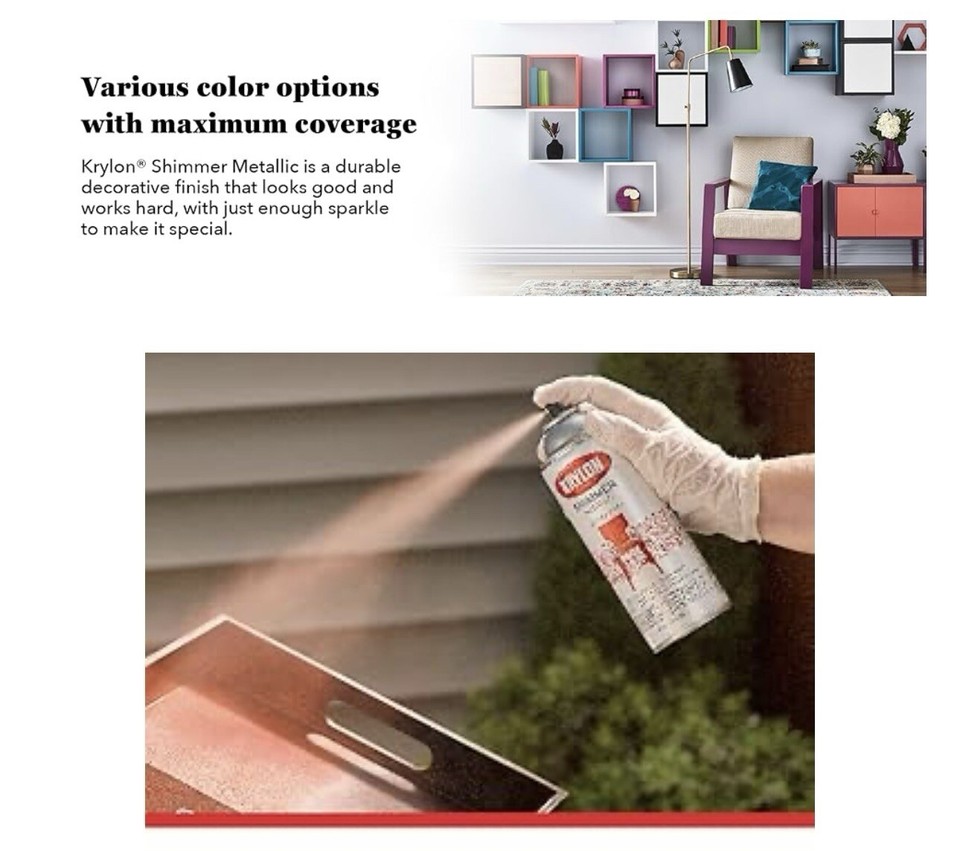 (6 PACK) Krylon Metallic Gold Shimmer 3921 Spray Paint 11.5 oz