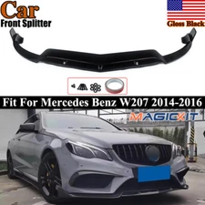 For 2014-2016 Mercedes Benz W207 C207 E250 E350 Gloss Black Front Splitter Lip