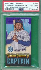 #/250 PSA 8 INDIGO VLADIMIR GUERRERO JR 2021 GYPSY QUEEN VGJ CAPTAIN MINI *TPHLC