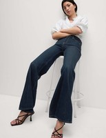 Marks & Spencer Womens Cotton Kick flare Jeans in Indigo - M&S