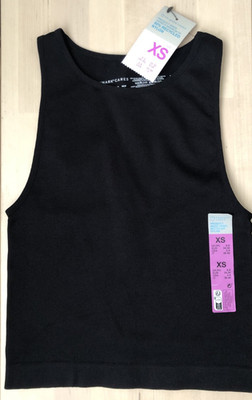 Primark Cropped Ribbed Top / Vest ~ XS ~ Black
