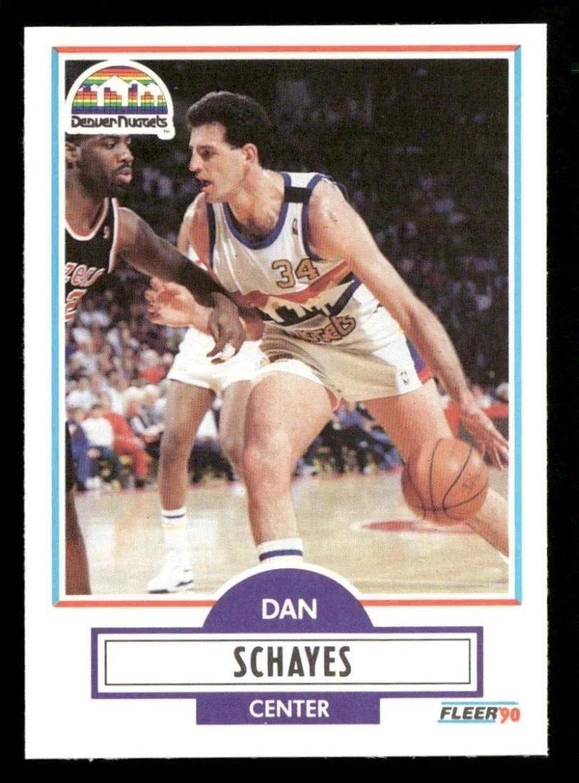 Dan Schayes 1990-91 Fleer #53 Denver Nuggets NBA Basketball Card