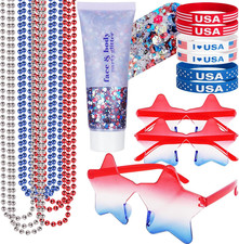 4Th of July Outfits and Accessories for Women Kids,Red White and Blue Body Glitt