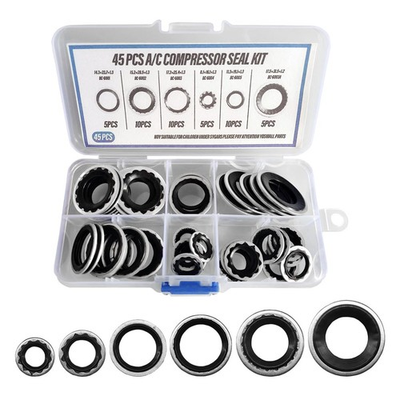 #ad 45PCS Car A C O Ring Assortment Kit Automotive Compressor Gasket Black $14.36