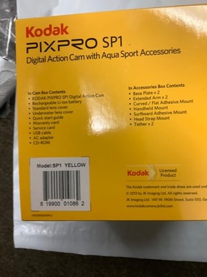 Kodak PIXPRO SP1 Yellow Digital Action Cam Bundle With Accessories