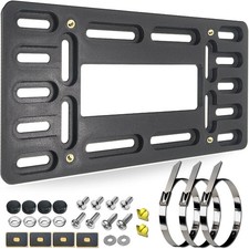 Front License Plate Bracket Holder - Universal Front Mounting Kit, Plastic Bumpe