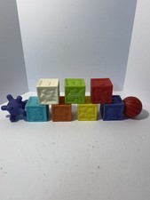 Infantino Soft Rubber Blocks Lot of 9 Animal Numbers Colorful Baby