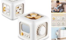 Busy Cube Toy for 1 Year Old Boy, Montessori Toys for 1 Year Old, Off-white