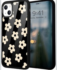 Idocolors Cute Retro Sunflower Phone Case for iPhone 14 Pro,Girly Floral Pattern