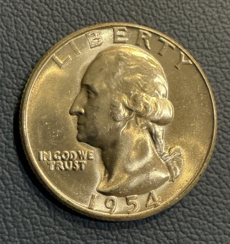 1954 S Washington Quarter - GEM 💎 UNC - 90% Silver - Blast White
