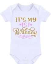 Baby Girl 1st Birthday Outfit Set Bodysuit Birthday Party Cute Boutique 12 Month