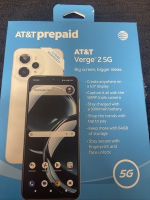 AT&T Verge 2 5G, 64GB, Ivory White - At&t Prepaid Smartphone - Brand New Sealed