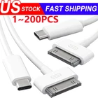 30-Pin To USB C Adapter Charging Data Sync Cable for IPhone 4 4S 3GS IPad 3 Lot
