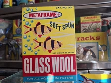 Vintage Aquarium Fishbowl Metaframe Brand Glass Wool Advertising Box Complete 
