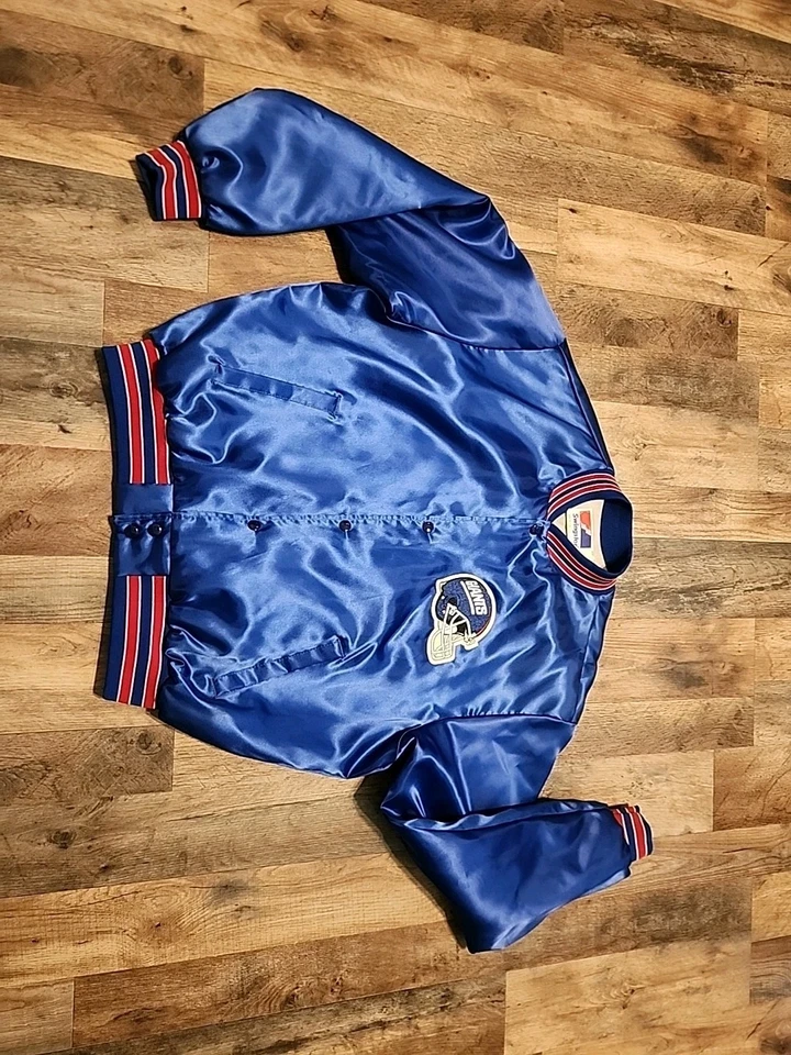 Chaqueta de bombardero vintage New York Giants Swingster EE. UU. satinada años 80 para hombre XL ¡¡Rara!!! Foto 4 de 4