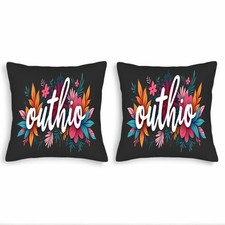Set of 2 Decorative Throw Pillow Covers 18x18in - Vibrant Floral Design