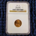 1956 Lincoln Wheat Cent - Philadelphia Mint - NGC MS 66 RD - Nice Color