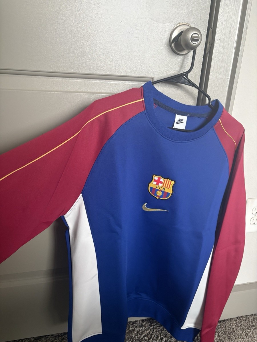 Nike FC Barcelona トレーナー ネイビー/レッド Nike FC Barcelona Blue Red White Sweatshirt Soccer Crewneck Fan