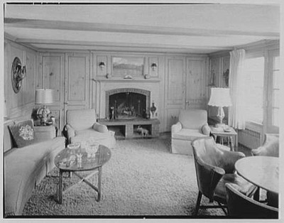 Hicksville Long Island NY Henry G Eisemann Residence Library Fireplace 1959