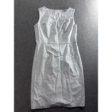 Of Mercer Light Gray Sleeveless Sheath Dress Notch Neck Professional Workwear 8