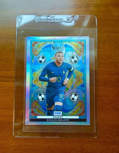 Kylian Mbappe #8 2022 Panini Select FIFA Stained Glass card