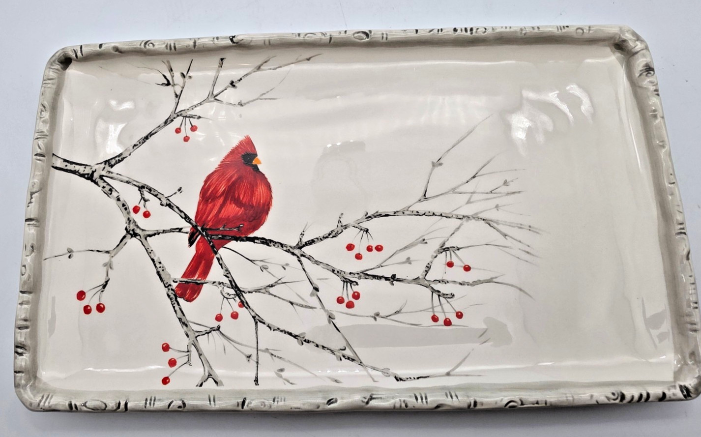 CHOICE: Kate Williams Global Design Red Cardinal Chop Plate, Cake Stand, Teapot+