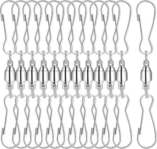 12Pack Swivel Hooks Clips,360 Smooth Swivel Dual Clips,For Hanging Wind Chimes,P