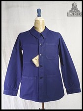 1960s French Railway or Military Workwear Bleu De Travail Chore Jacket EB175
