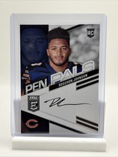 2023 Panini Donruss Elite Pen Pals Roschon Johnson #PPRJO (AU, RC) On Card