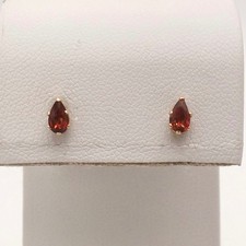 14k Gold Pear Shape Natural Rhodolite Garnet Stud Earrings January Birthstone