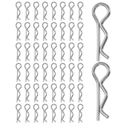 50 Stück R-Clips M1,2x21mm Edelstahl Splinte für Hitch Pins, silber