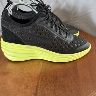 Nike Lunar Elite Sky High Wedge Black Volt Lunarlon Women's Sneakers Size 9