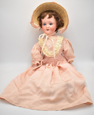 Antike Schönau & Hoffmeister 1909 3 deutsche Biskuitkopf Puppe blaue Schlafaugen