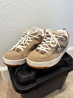 90 s VANS Men's Low Top Lace-Up Athletic Sneakers Beige Brown White Gum Sole
