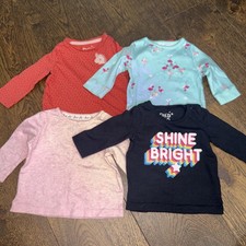 4 Baby Girl Long Sleeved Tops 0-3 Months