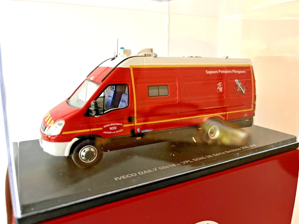 ALERTE 1/43 POMPIER IVECO DAILY 50c18 VPL SDIS 36 POMPIERS PLONGEURS REF 90 NEUF - Photo 2/4