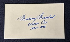 Murray Murdoch Signed Autographed Index Card New York Rangers Stanley Cup