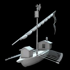 Barco galera bizantino medieval 28 mm sin pintar impreso en 3D miniatura para juegos