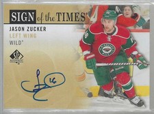 2012-13 SP Authentic #SOT-JZ Jason Zucker Sign of the Times