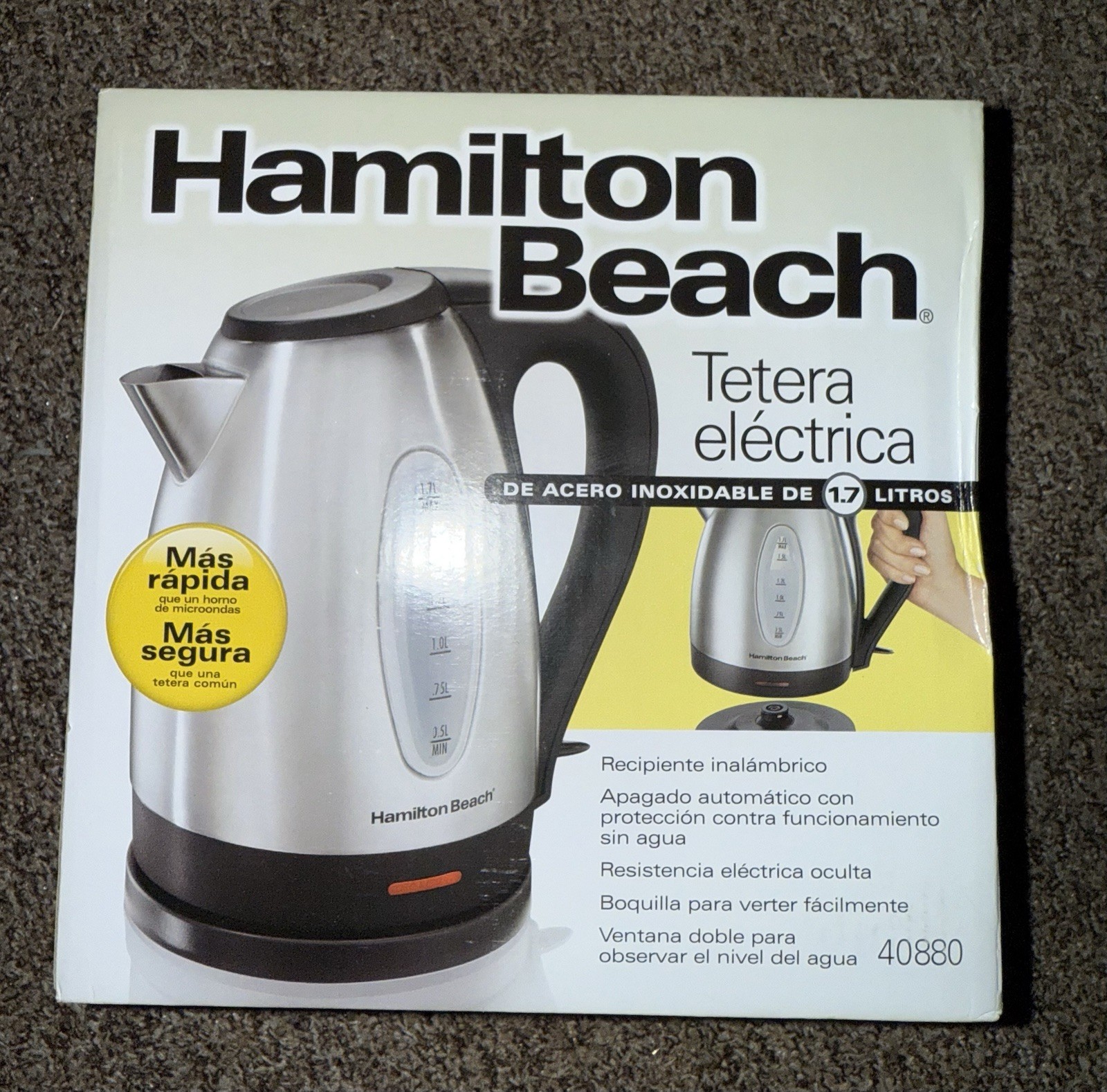 Hamilton Beach Electric Tea Kettle Water Boiler & Heater 1.7 L Cordless
