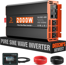 2000 Watt Pure Sine Wave Inverter 12V DC to 110V/120V AC Converter for Rv/Truck/