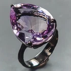 Handmade 24 ct+ Natural Amethyst Ring 925 Sterling Silver Size 8 /R442494