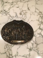 Belt Buckle Mountain Guide Elk Hunting Pack Trip Design Medals Vintage Unique