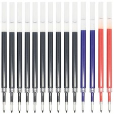 Retractable Rollerball Gel Ink Pen Refills Black Blue Red 0.7mm Bullet 50 Pcs