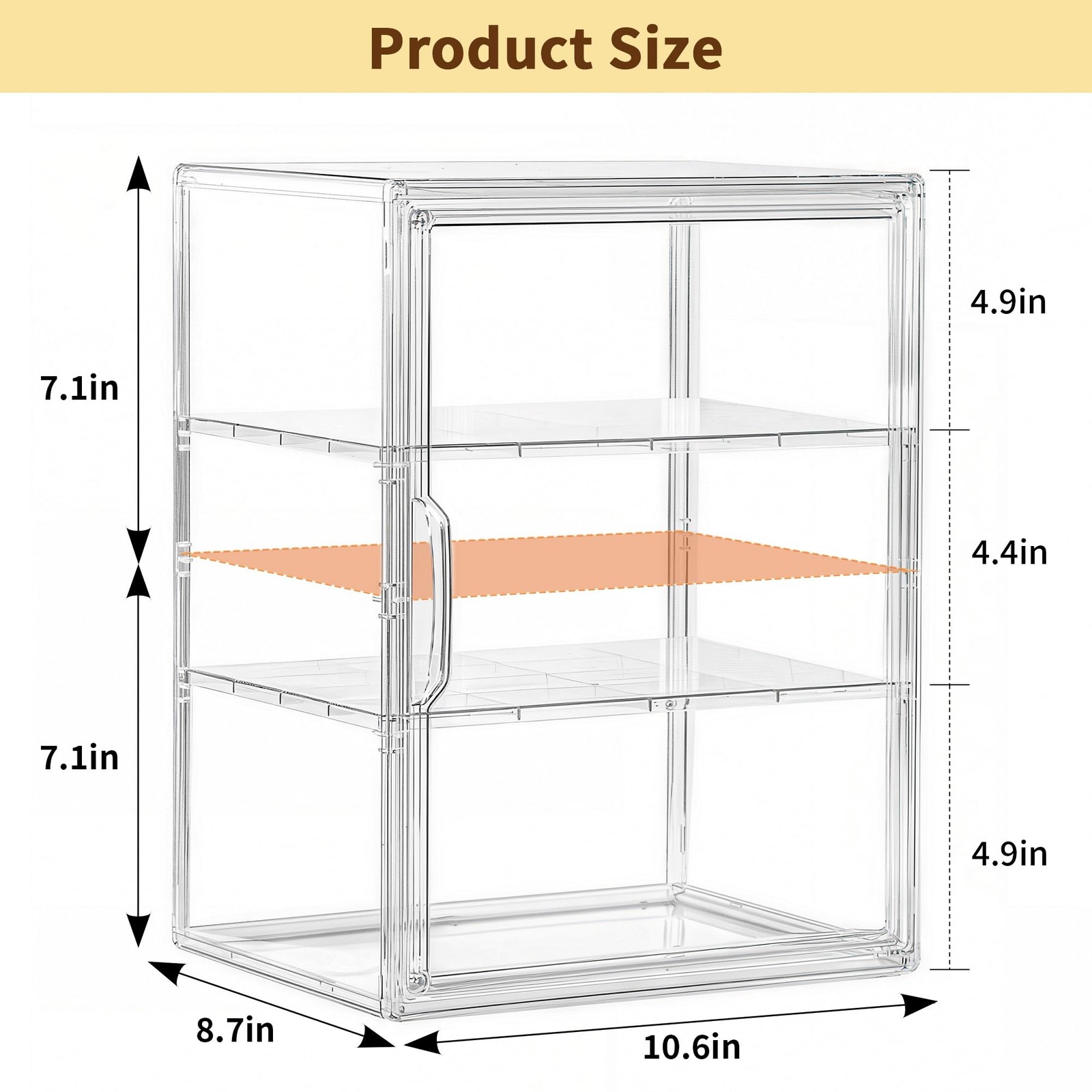 Attelite Acrylic Display Case for Collectibles Adjustable 3-Tiers ...