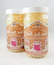  2 Bath  Body Works Yellow BRIGHT LEMON SNOWDROP Bath Salt Soak 8oz Lot New