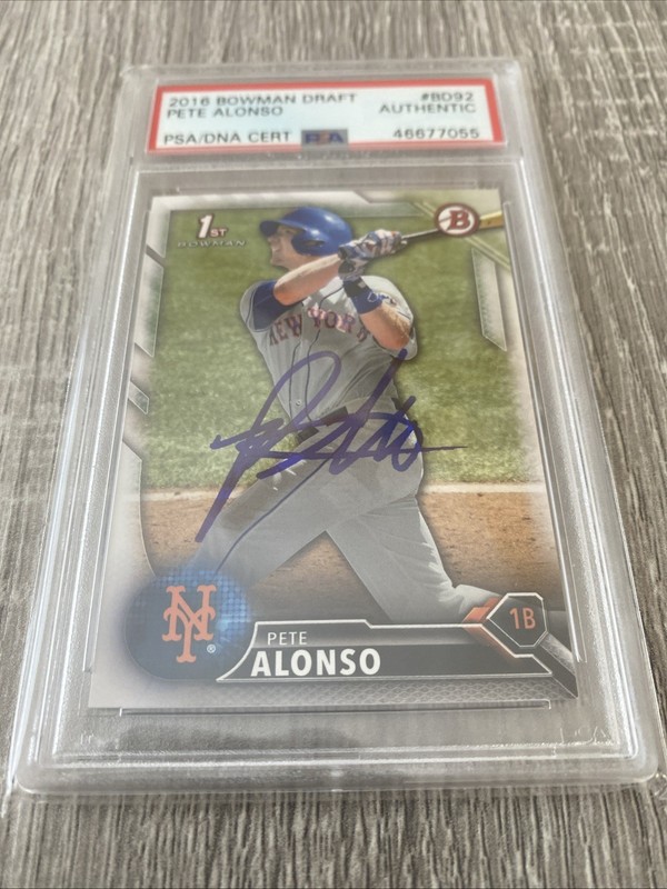 2016 Bowman Pete Alonso Autographed Rookie Card PSA Slab + PSA 10 Rookie Card 🔥