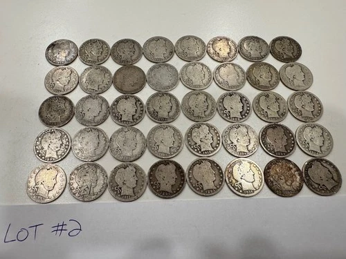 Roll of 90% Siver Bullion Barber Quarters-Lot 2